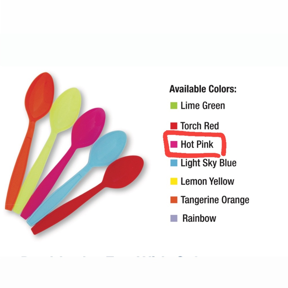 Choisons Colorful Plastic Spoons in Hot Pink 1,000 Pcs